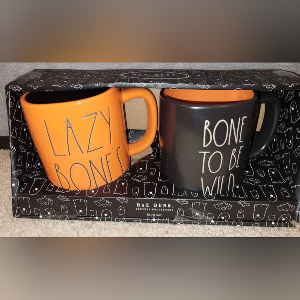 Rae Dunn Halloween mugs boxed set NEW